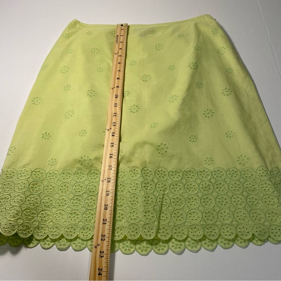 Ann Taylor Lined Cotton Green Skirt - Picture 8 of 8